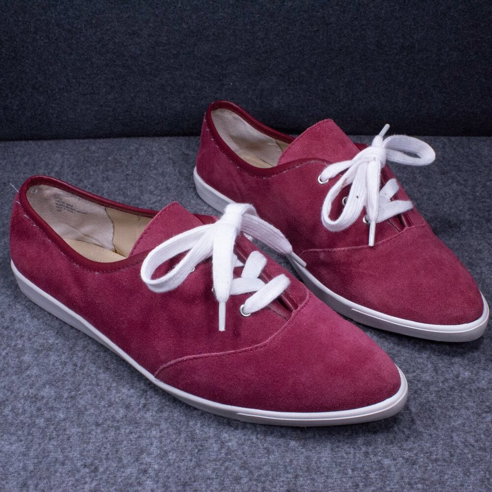 Wendy Williams Collection Red Maroon Suede Pointed Ballet Flats Womens Size 10